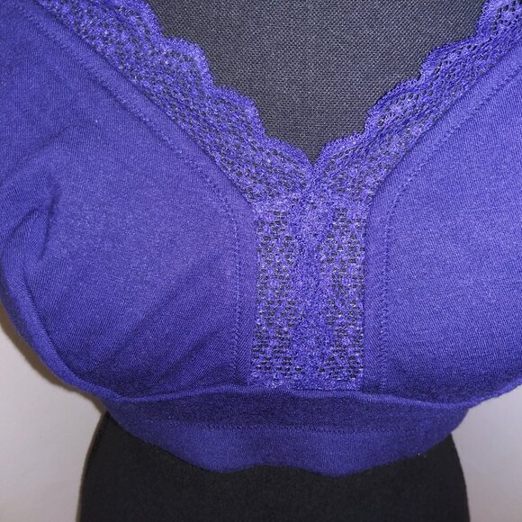 Parfait Navy Blue Wire Free Lace Stretch Bralette 38DD P5641 New/Tags - Picture 2 of 11